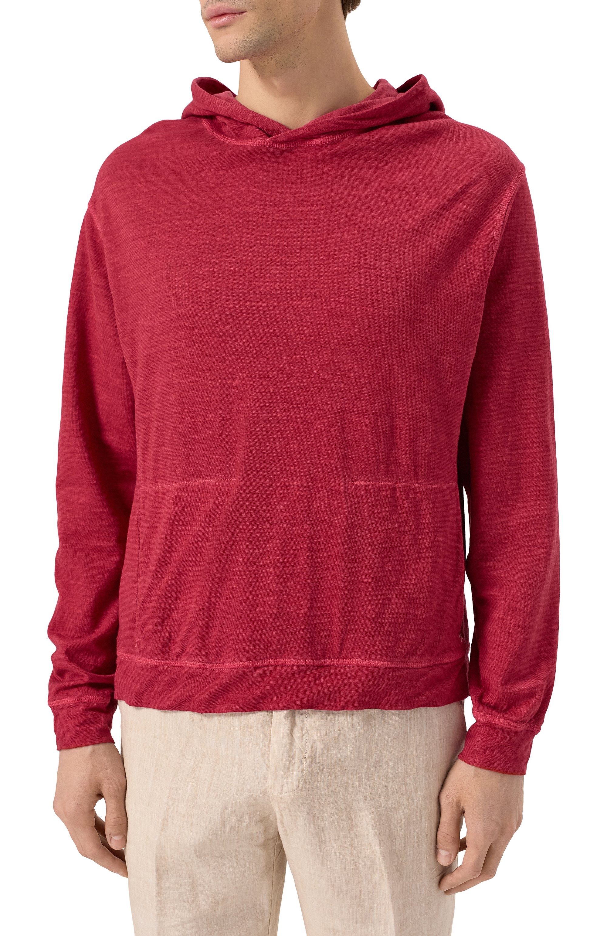 Лонгслив изо льна и хлопка 120% LINO красного цвета по цене 34650 руб., арт. 32ALIM79GS/G309/S01, фото 3 Лонгслив изо льна и хлопка 120% LINO, арт. 32ALIM79GS/G309/S01, фото 3