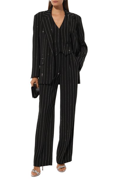 Жилет с отделкой стразами FORTE DEI MARMI COUTURE черного цвета по цене 42450 руб., арт. 24WF3437, фото 2 Жилет с отделкой стразами FORTE DEI MARMI COUTURE, арт. 24WF3437, фото 2