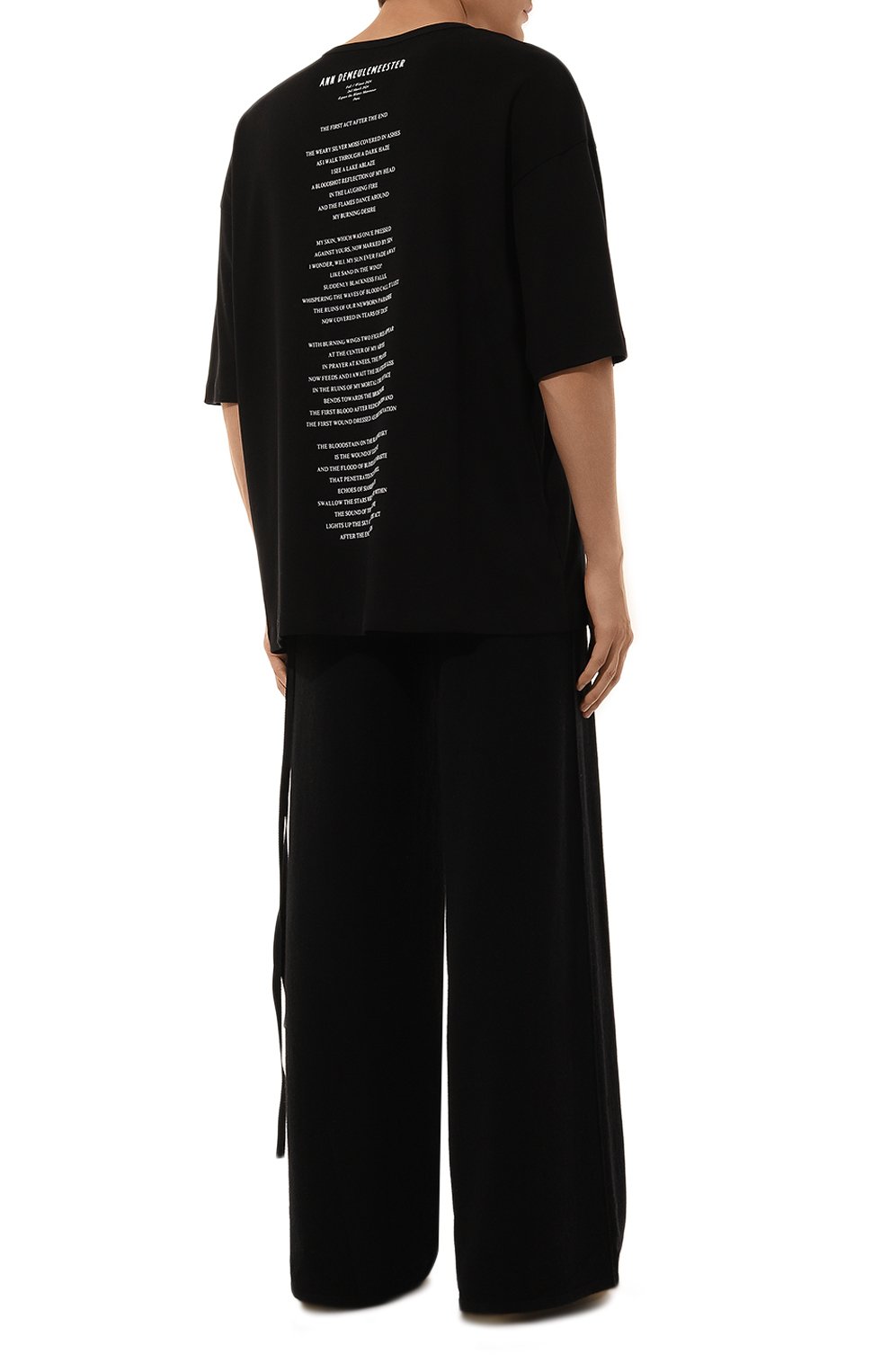 Хлопковая футболка ANN DEMEULEMEESTER, арт. 2402-M-JTS06-33-FA045-099, фото 2