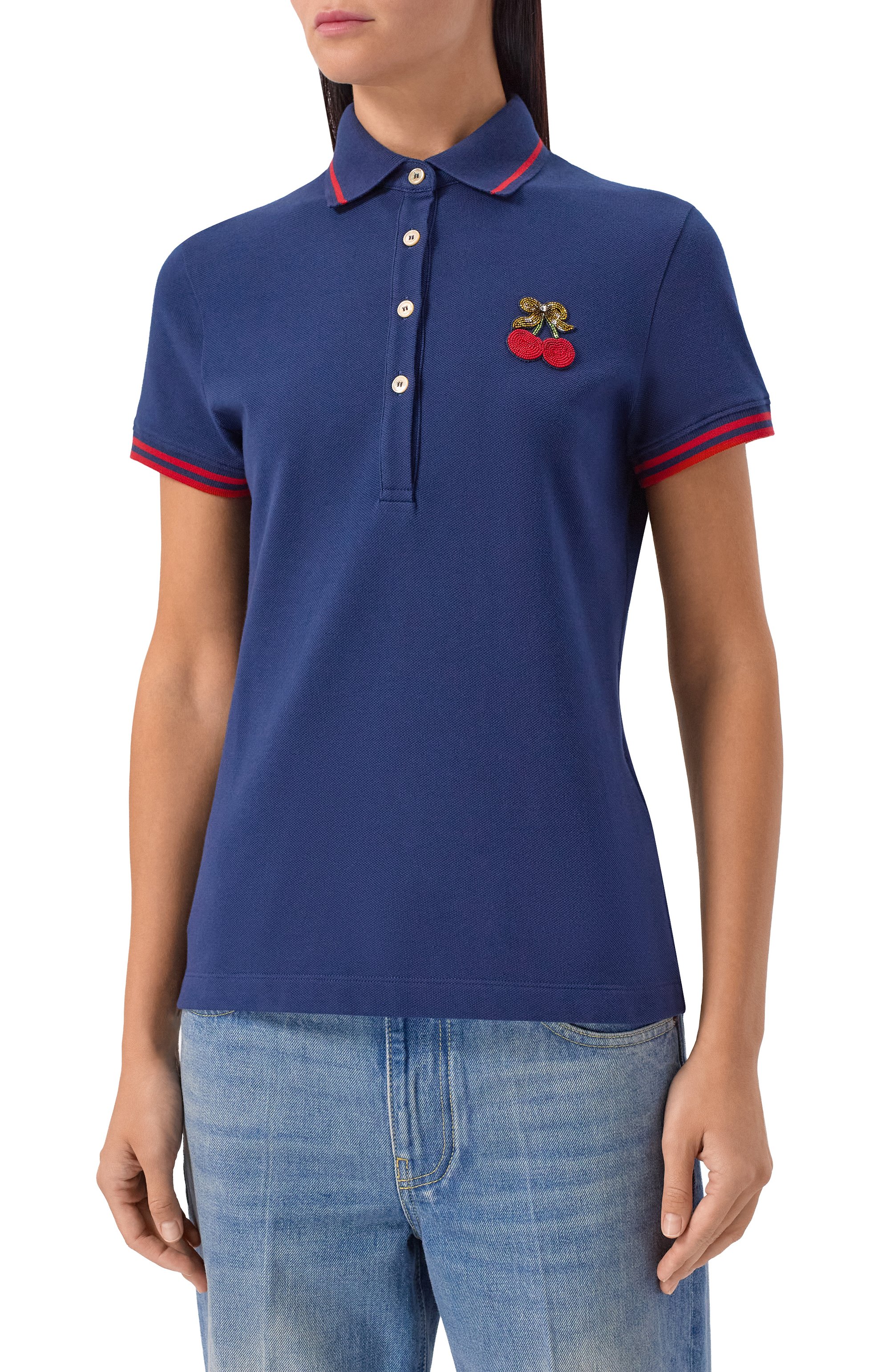 Хлопковое поло VALENTINO, арт. 7B3MH01B9G4, фото 3