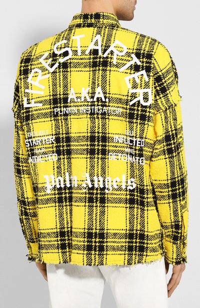Хлопковая рубашка PALM ANGELS желтого цвета по цене 89950 руб., арт. PMGA063R207540016001, фото 4 Хлопковая рубашка PALM ANGELS, арт. PMGA063R207540016001, фото 4