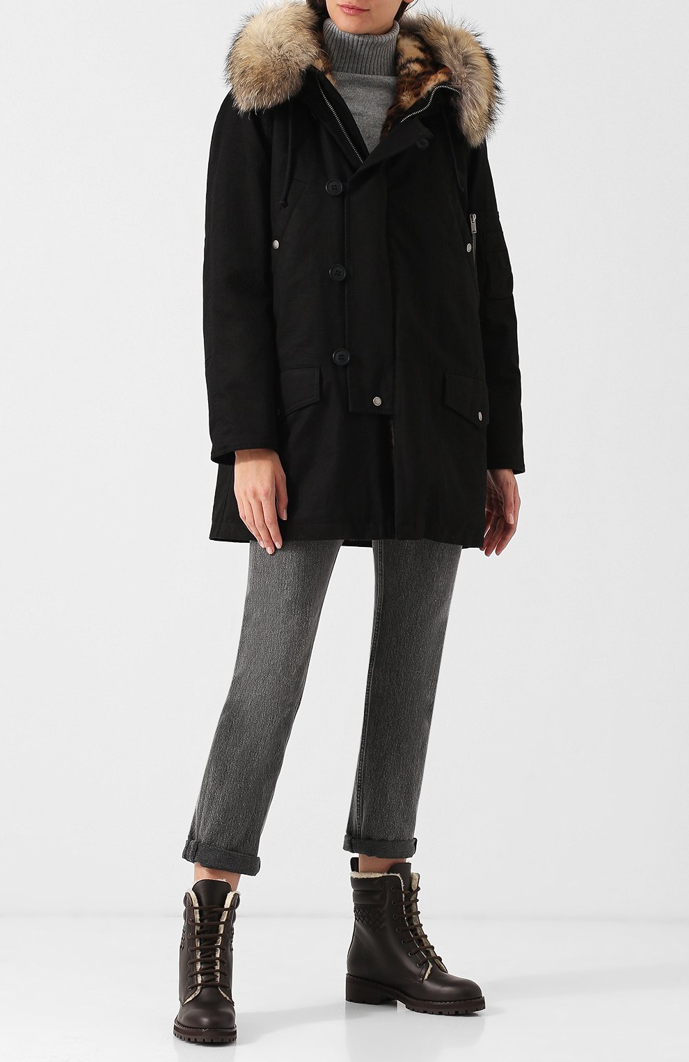 Хлопковая парка на меховой подкладке SAINT LAURENT, арт. 541961/Y681T, фото 2