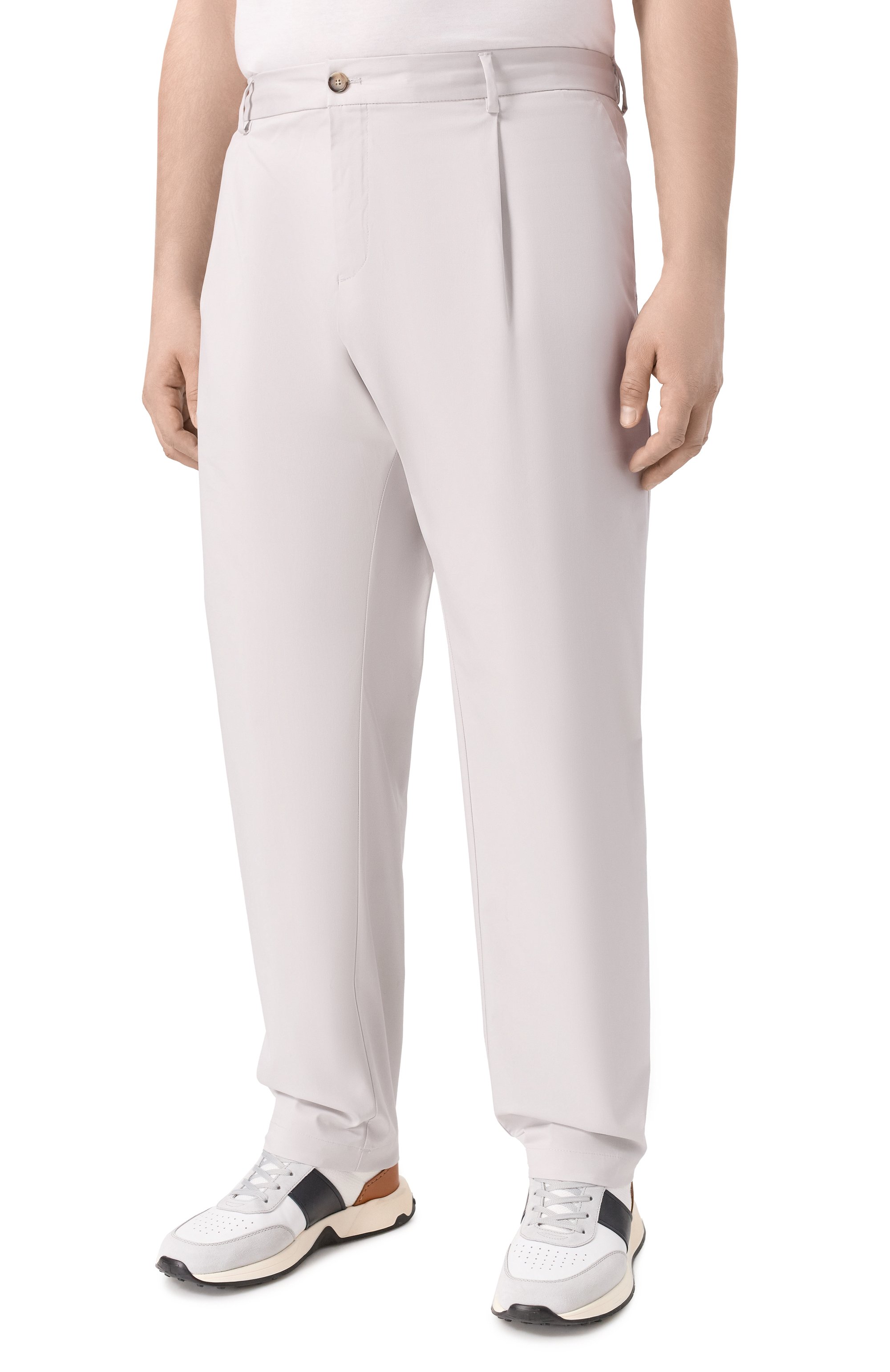 Брюки из лиоцелла и хлопка PAUL&SHARK светло-серого цвета по цене 37550 руб., арт. 26414017_001, фото 3 Брюки из лиоцелла и хлопка PAUL&SHARK, арт. 26414017_001, фото 3