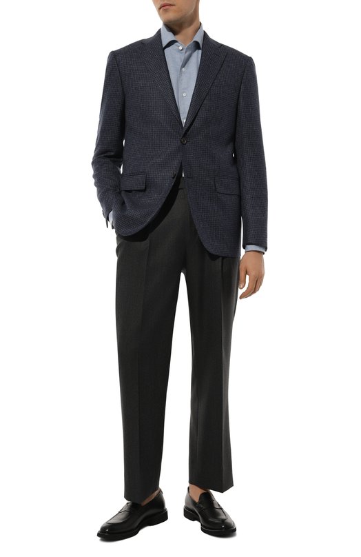 Хлопковая рубашка Corneliani 94P156-9411629 Голубой  94P156-9411629 Фото 2