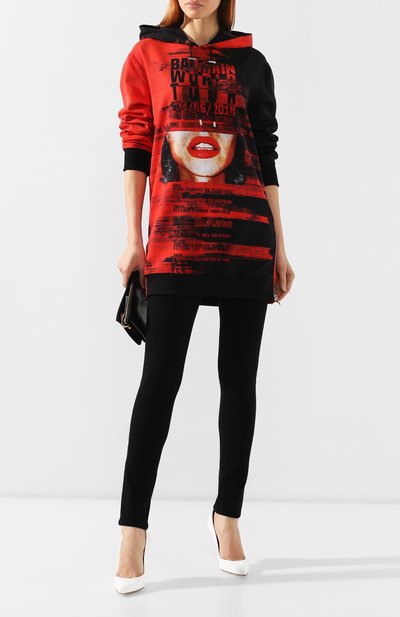 Худи с принтом BALMAIN красного цвета по цене 178500 руб., арт. RF26374/I113, фото 2 Худи с принтом BALMAIN, арт. RF26374/I113, фото 2
