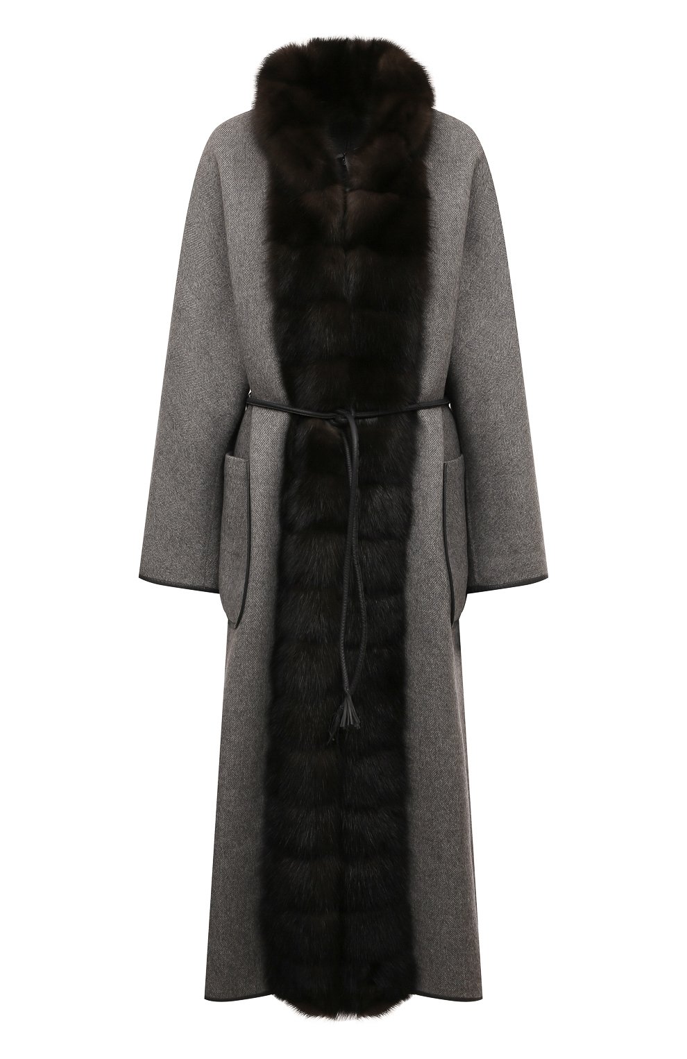 Кашемировое пальто с отделкой из меха соболя SABLEFUR, арт. 72213-SB-03, фото 1