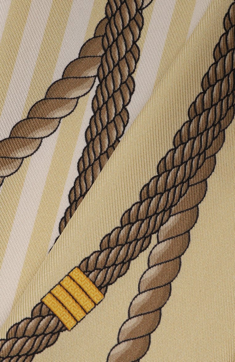 Женский шелковый шарф-твилли VERSACE бежевого цвета, арт. IBA0005/1A10225 | Фото 4 (Материал: Текстиль, Шелк; Материал сплава: Проставлено; Нос: Не проставлено)