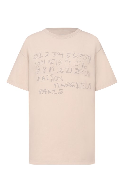 Хлопковая футболка Maison Margiela S51GC0544/S24575 Бежевый S51GC0544/S24575