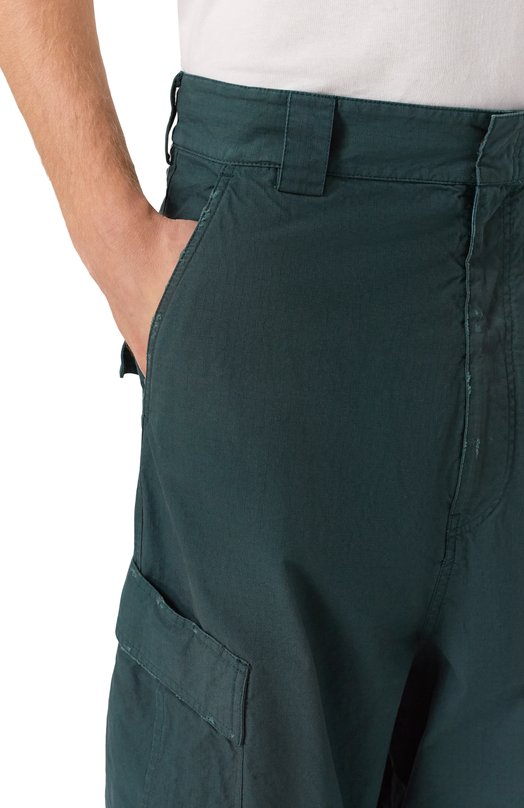 Хлопковые брюки-карго Balenciaga 838815/TSP01 Зелёный  838815/TSP01 Фото 5