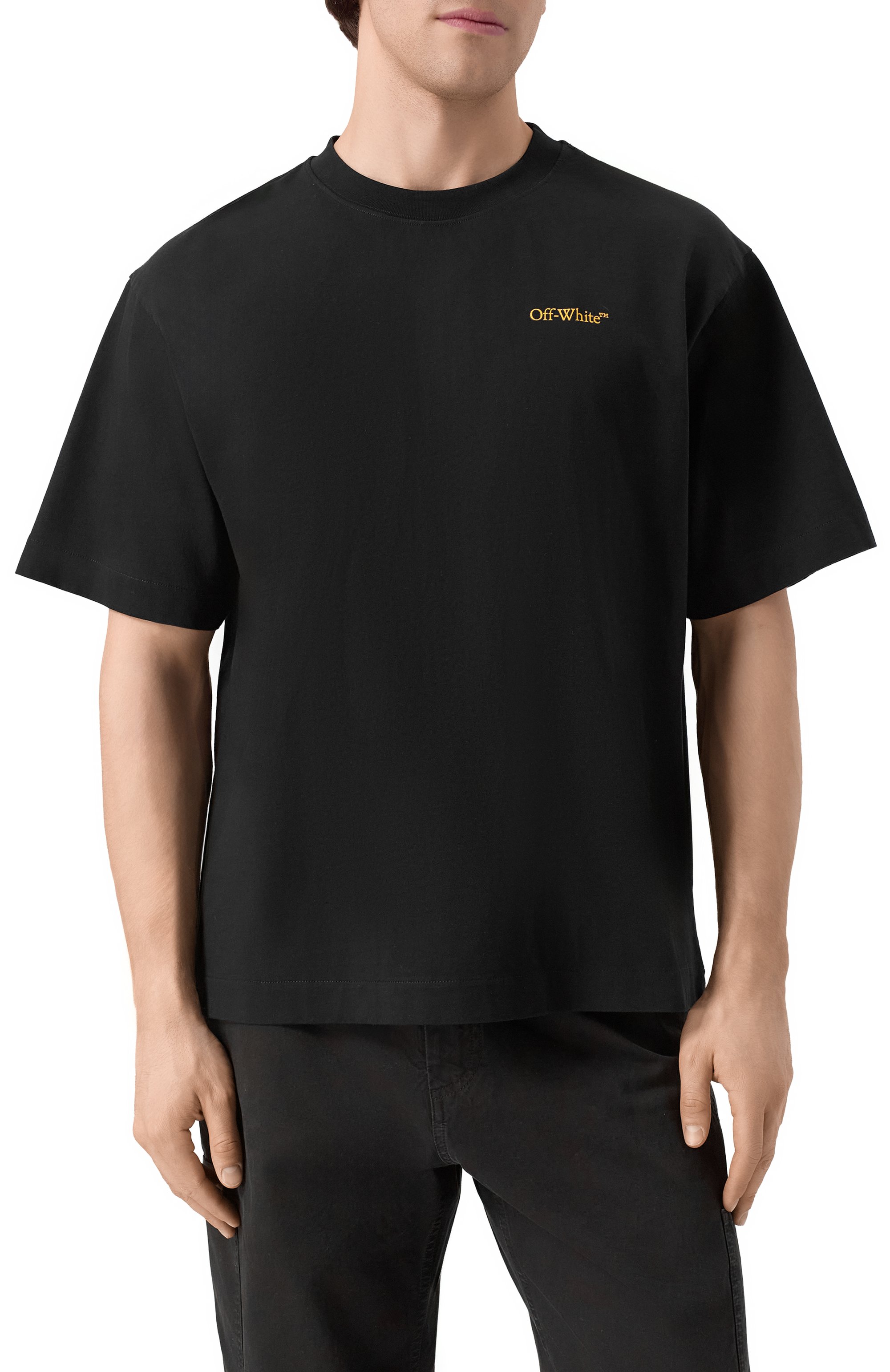 Хлопковая футболка OFF-WHITE, арт. 0MAA120S25JER00D, фото 3