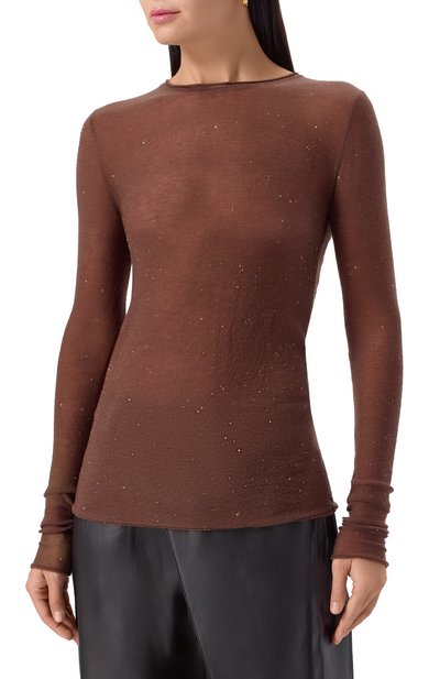 Шерстяной пуловер PINKO коричневого цвета по цене 18450 руб., арт. 105398/A2PM, фото 3 Шерстяной пуловер PINKO, арт. 105398/A2PM, фото 3