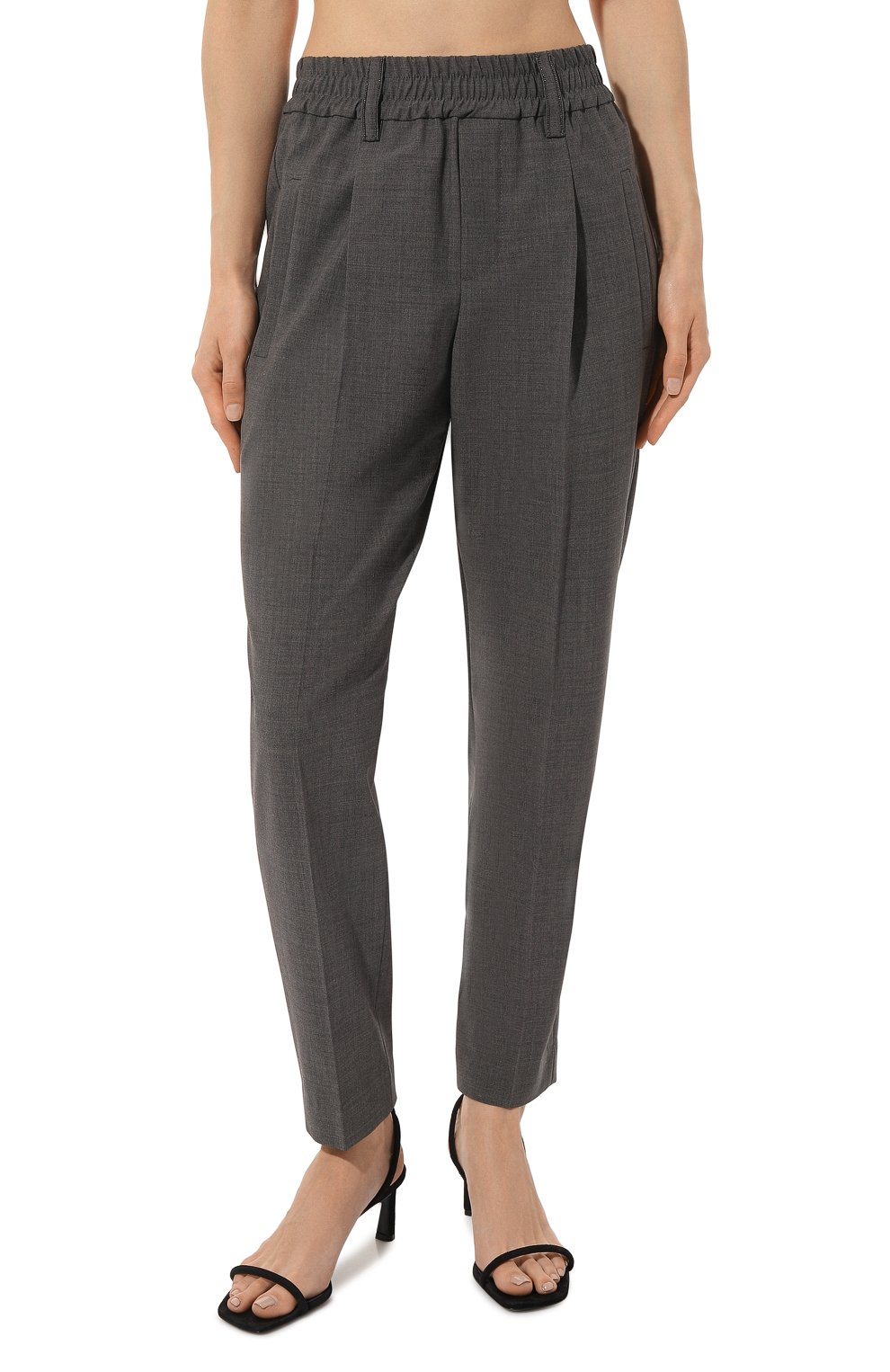 Шерстяные брюки BRUNELLO CUCINELLI серого цвета по цене 96350 руб., арт. M0W07BP031, фото 3 Шерстяные брюки BRUNELLO CUCINELLI, арт. M0W07BP031, фото 3