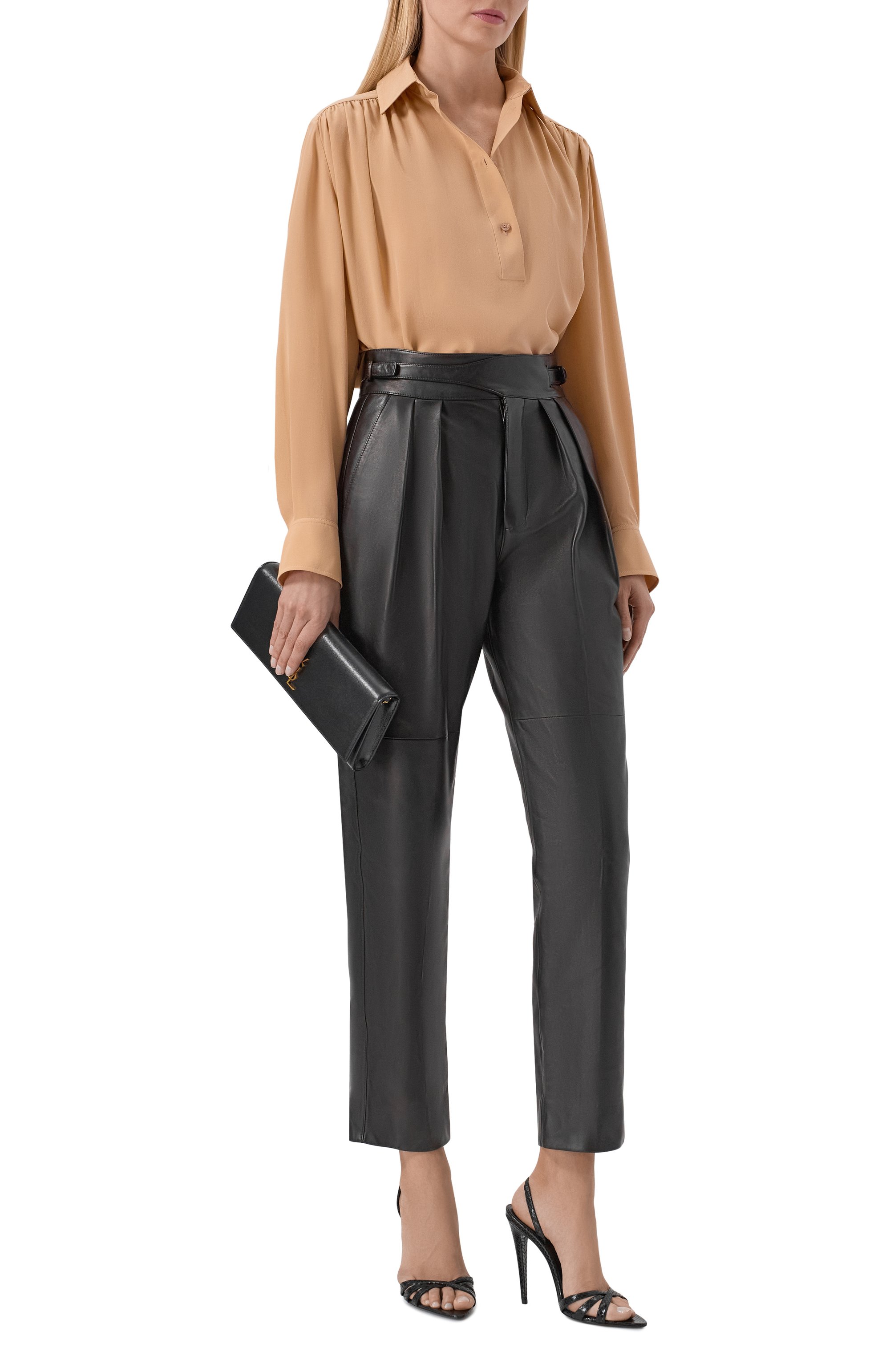 Кожаные босоножки kate 110 SAINT LAURENT, арт. 859260/AAGFL, фото 3