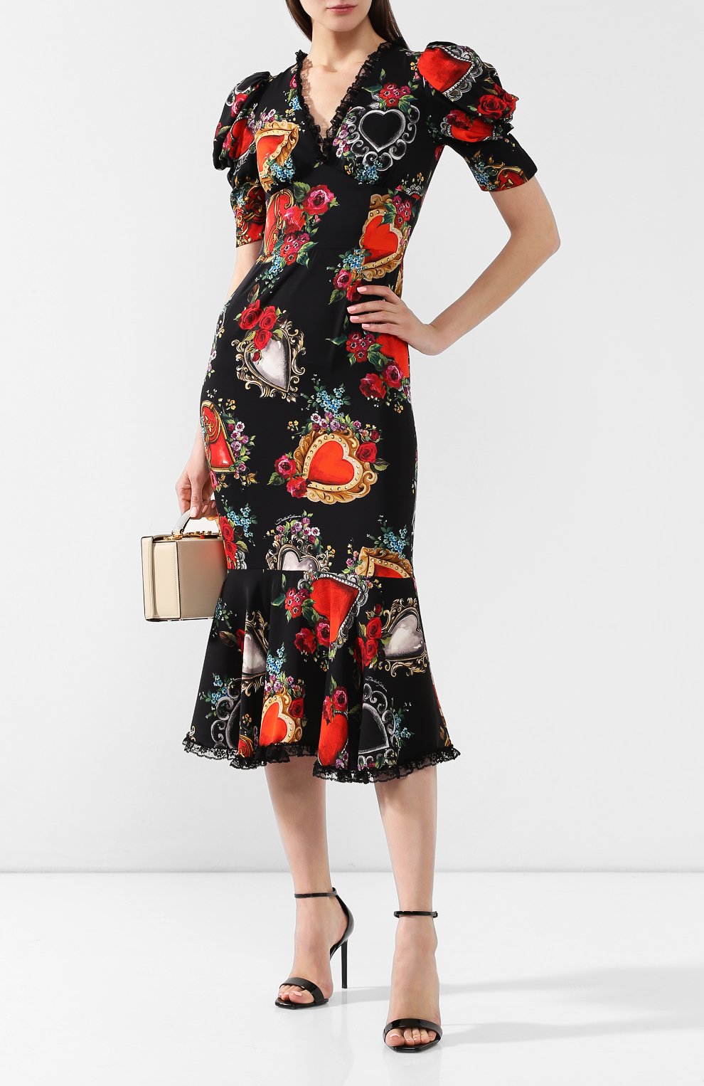 Платье из смеси шелка и хлопка DOLCE & GABBANA, арт. F6D9WT/FSAYM, фото 2