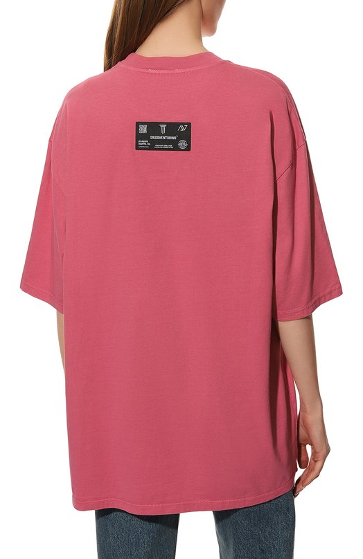 Хлопковая футболка Diego Venturino FW22-DV TS0 P0G_WMN Розовый  FW22-DV TS0 P0G_WMN Фото 4
