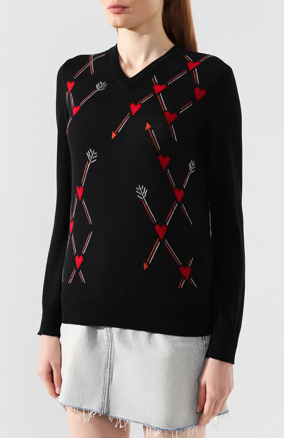Шерстяной пуловер REDVALENTINO черного цвета по цене 36100 руб., арт. SR3KCB30/4FN, фото 3 Шерстяной пуловер REDVALENTINO, арт. SR3KCB30/4FN, фото 3