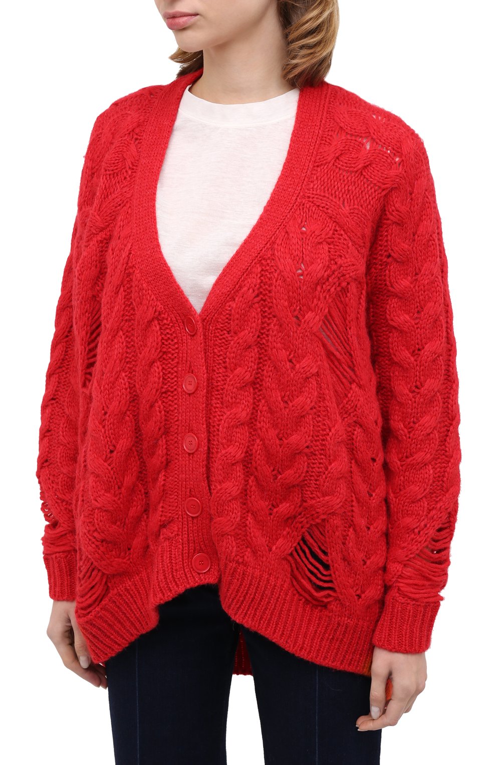 Шерстяной кардиган STELLA MCCARTNEY красного цвета по цене 75500 руб., арт. 601797/S2203, фото 3 Шерстяной кардиган STELLA MCCARTNEY, арт. 601797/S2203, фото 3