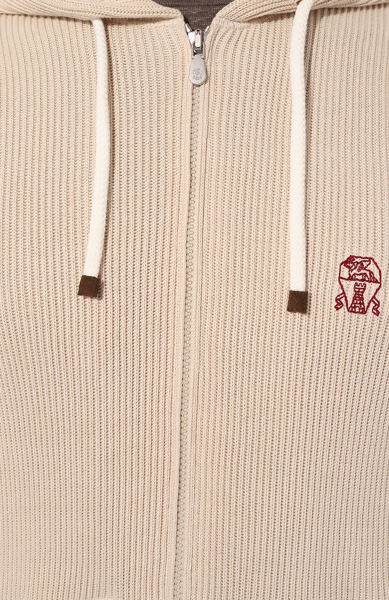 Мужской хлопковый жилет BRUNELLO CUCINELLI светло-бежевого цвета, арт. M2920B2308 | Фото 5 (Материал внешний: Хлопок; Длина (верхняя одежда): Короткие; Мужское Кросс-КТ: Жилет-одежда; Стили: Кэжуэл; Автоматизация ТО: Проставлено; Автоматизация состава: Проставлено)