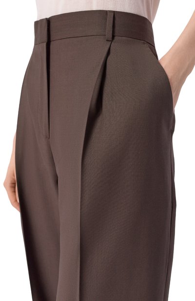 Шерстяные брюки TOTEME коричневого цвета по цене 63250 руб., арт. 261-WRB0340-FB0552, фото 5 Шерстяные брюки TOTEME, арт. 261-WRB0340-FB0552, фото 5