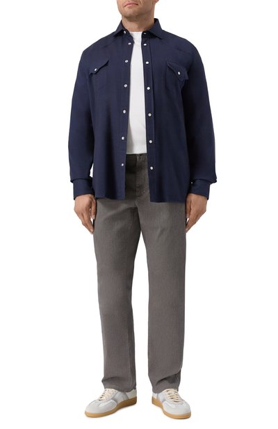 Рубашка из хлопка и лиоцелла BRUNELLO CUCINELLI, арт. MY6374008, фото 2