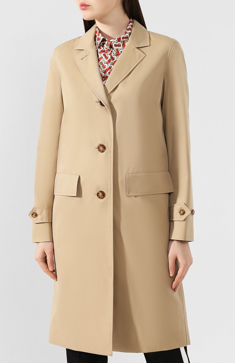 Женский плащ burberry farringdon BURBERRY бежевого цвета, арт. 8015485 | Фото 3 (Рукава: Длинные; Материал внешний: Хлопок; Длина (верхняя одежда): До колена; Материал подклада: Хлопок; Стили: Классический; Статус проверки: Проверена категория; Материал сплава: Проставлено; Драгоценные камни: Проставлено; Кросс-КТ: Куртка)