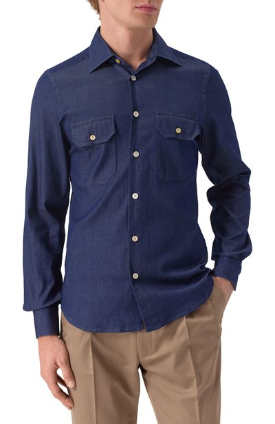 Хлопковая рубашка KITON, арт. UCWMH0904201, фото 3