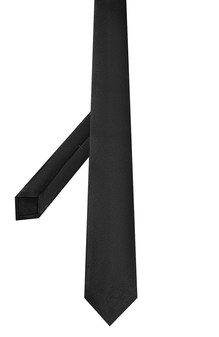 Мужской шелковый галстук LUIGI BORRELLI темно-серого цвета, арт. CR1432 | Фото 3 (Материал: Текстиль, Шелк; Принт: Без принта; Материал сплава: Проставлено; Нос: Не проставлено)