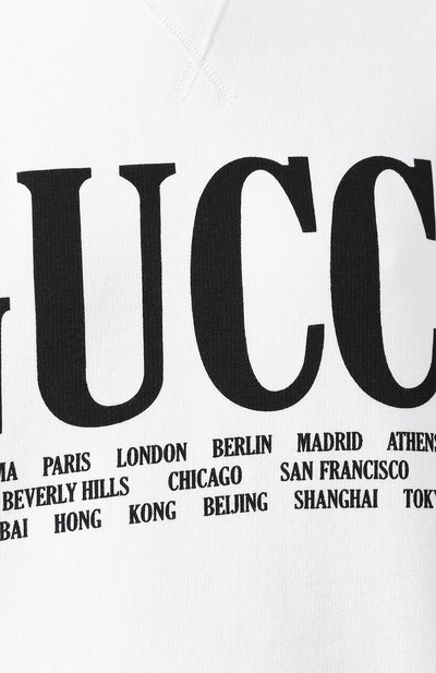 Хлопковый пуловер с круглым вырезом и логотипом бренда GUCCI, арт. 517139/X3M10, фото 5