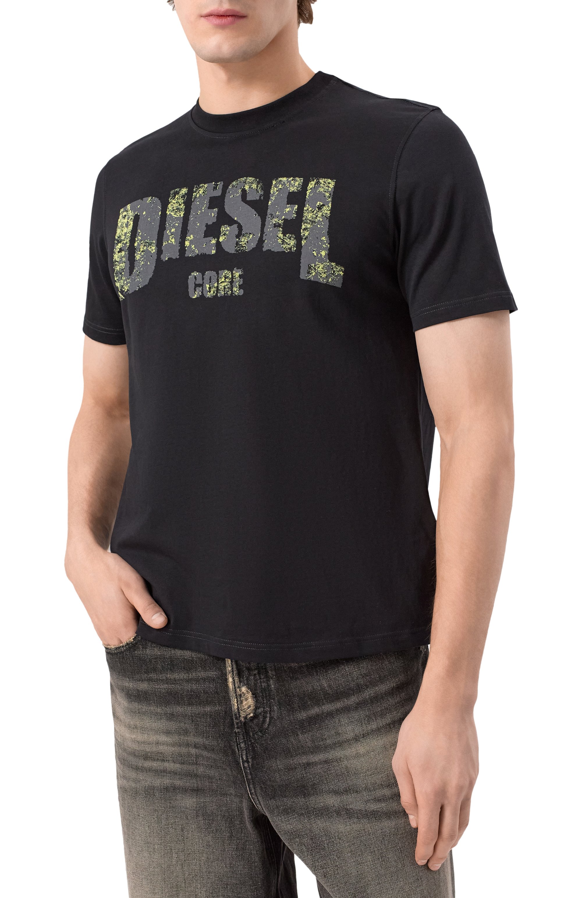 Хлопковая футболка DIESEL, арт. A17268/0PLAT, фото 3