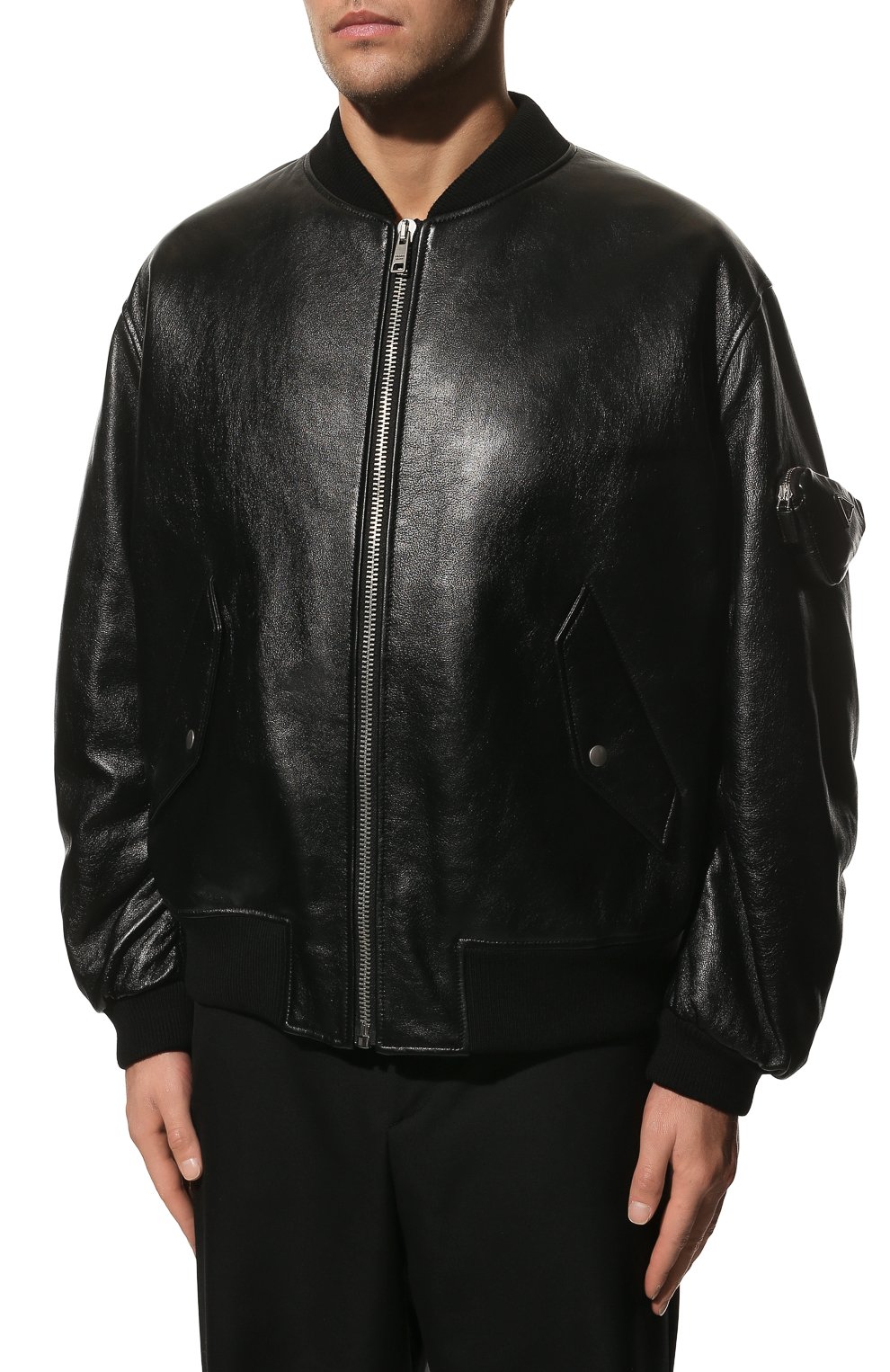 Кожаный бомбер PRADA, арт. UPW399-1ZFE-F0002, фото 3