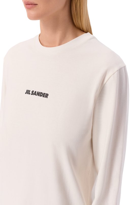 Хлопковый лонгслив Jil Sander J02GC0141/J20103 Белый  J02GC0141/J20103 Фото 5