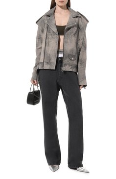 Женские джинсы FORTE DEI MARMI COUTURE темно-серого цвета, арт. 23WF8053-X1 | Фото 2 (Материал внешний: Хлопок, Деним; Длина (брюки, джинсы): Удлиненные; Стили: Кэжуэл; Кросс-КТ: Деним; Силуэт Ж (брюки и джинсы): Широкие)