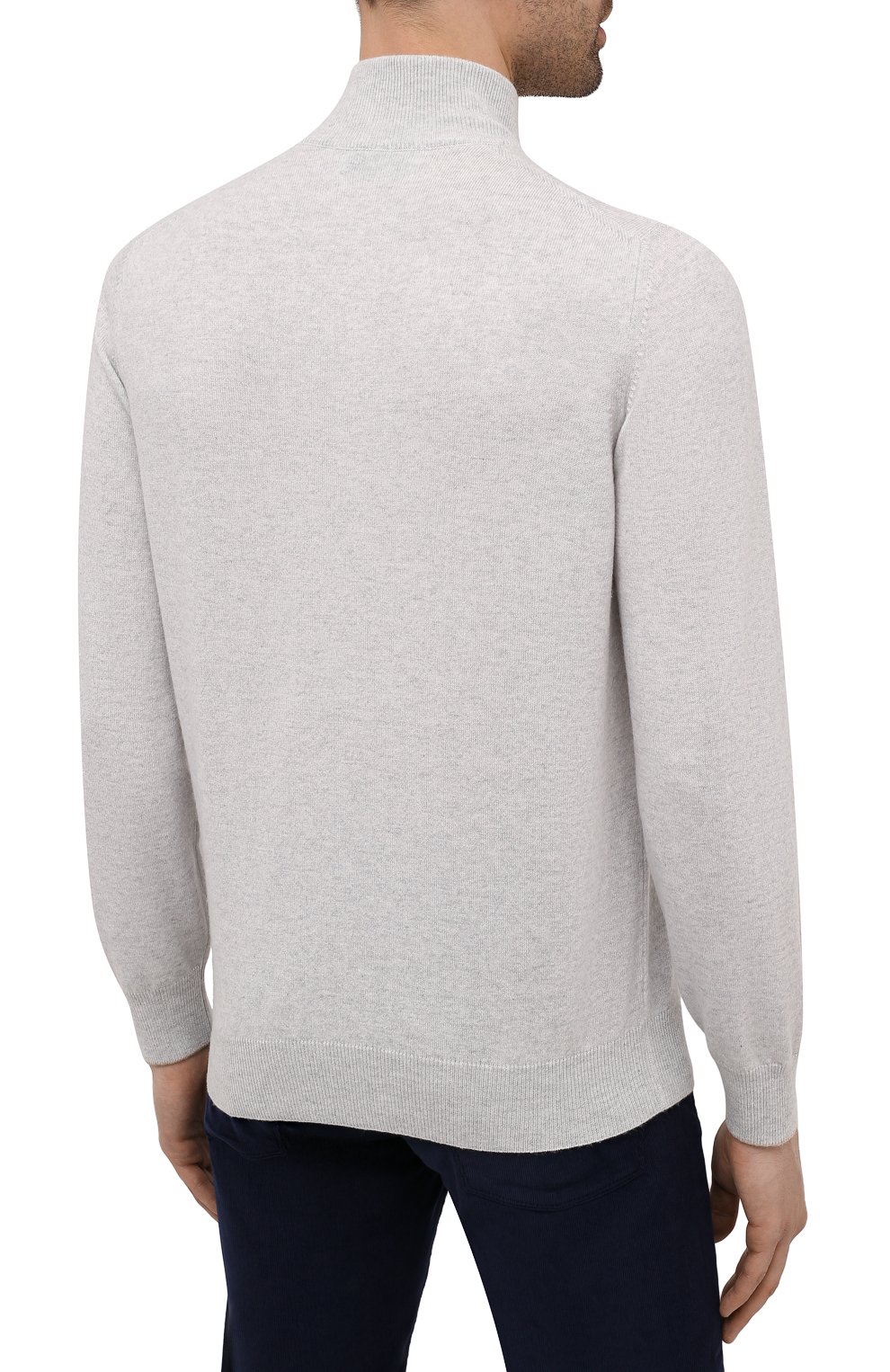 Кашемировый джемпер BRUNELLO CUCINELLI светло-серого цвета по цене 175000 руб., арт. M2200124, фото 4 Кашемировый джемпер BRUNELLO CUCINELLI, арт. M2200124, фото 4