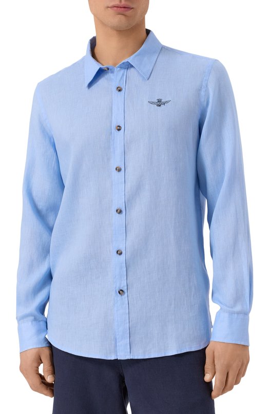 Льняная рубашка Aeronautica Militare CA1239CT3089 Голубой  CA1239CT3089 Фото 3