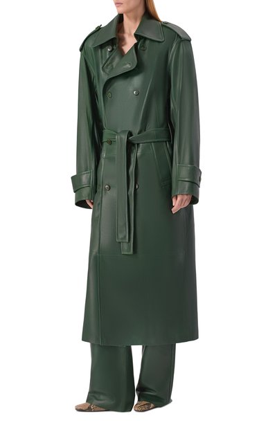 Кожаный тренч PETAR PETROV зеленого цвета по цене 695000 руб., арт. S26LM1, фото 3 Кожаный тренч PETAR PETROV, арт. S26LM1, фото 3