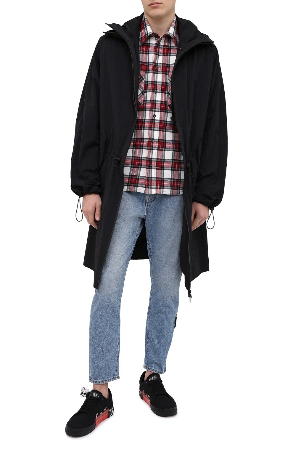 Хлопковая рубашка OFF-WHITE красного цвета по цене 59850 руб., арт. 0MGA133R21FAB002, фото 2 Хлопковая рубашка OFF-WHITE, арт. 0MGA133R21FAB002, фото 2