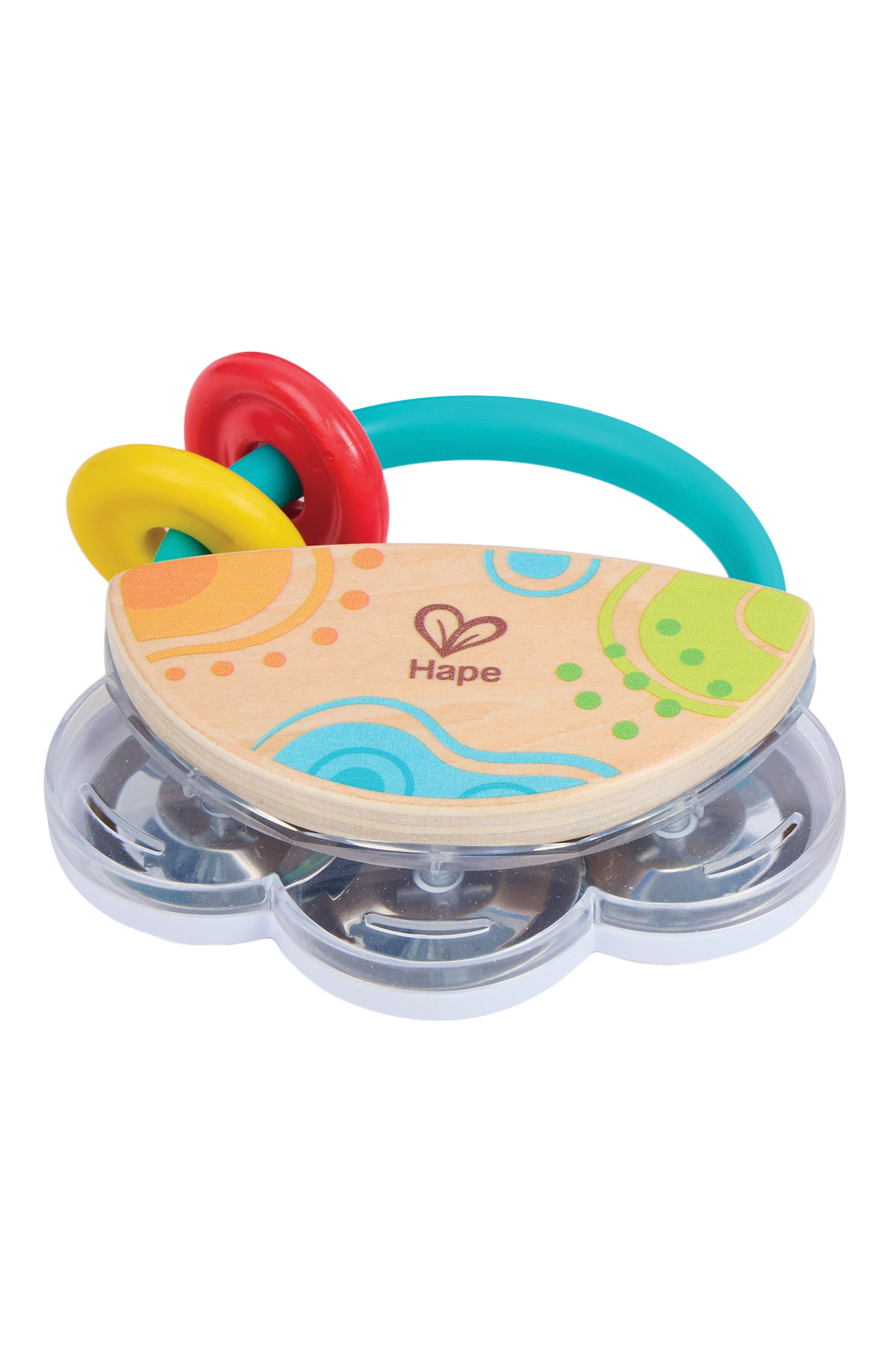 Игрушка-погремушка бубен HAPE разноцветного цвета по цене 1460 руб., арт. E0128_HP, фото 3 Игрушка-погремушка бубен HAPE, арт. E0128_HP, фото 3