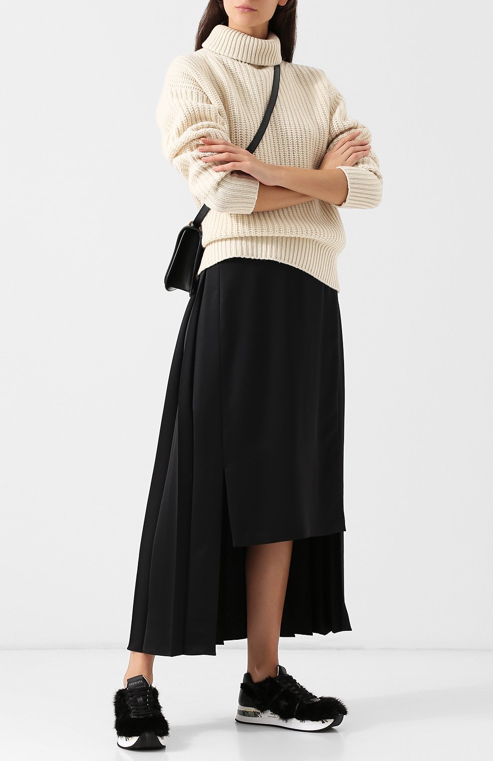 Кожаные кроссовки conny с отделкой из меха норки PREMIATA, арт. C0NNY/VAR2558, фото 2