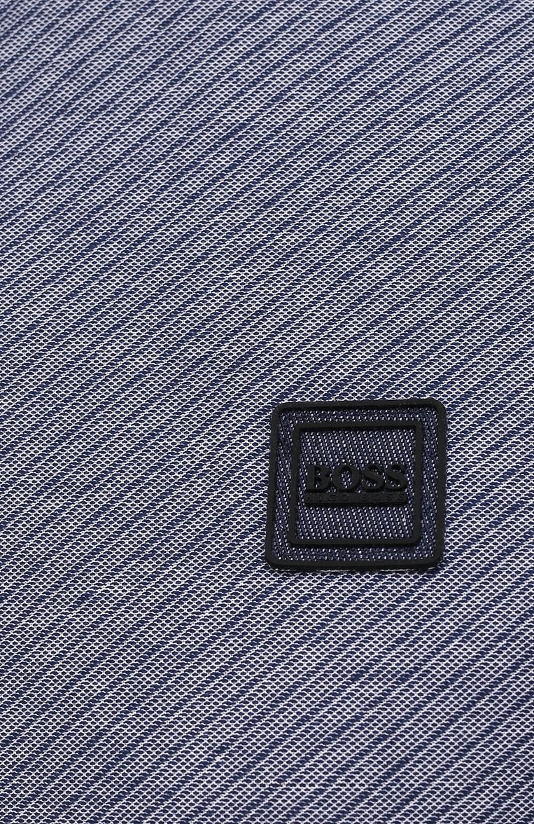 Мужское хлопковое поло BOSS синего цвета, арт. 50452915 | Фото 5 (Рукава: Короткие; Материал внешний: Хлопок; Длина (для топов): Стандартные; Застежка: Пуговицы; Стили: Кэжуэл; Региональные ограничения белый список (Axapta Mercury): Не проставлено; Принт: Без принта; Кросс-КТ: Джерси; Мужское Кросс-КТ: Футболка-одежда)