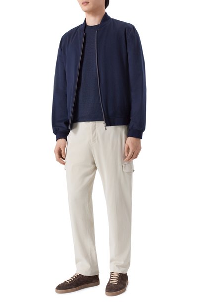 Льняная футболка ANDREA CAMPAGNA темно-синего цвета по цене 22700 руб., арт. TSMC/JERLIN, фото 2 Льняная футболка ANDREA CAMPAGNA, арт. TSMC/JERLIN, фото 2