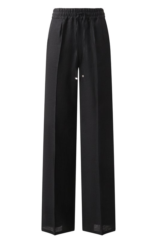 Льняные брюки Kiton D48122H0800412 Чёрный D48122H0800412
