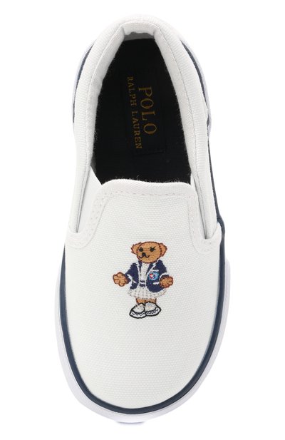 Текстильные слипоны POLO RALPH LAUREN белого цвета по цене 6340 руб., арт. 12-RF103092/T0DDLER, фото 4 Текстильные слипоны POLO RALPH LAUREN, арт. 12-RF103092/T0DDLER, фото 4