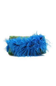 Женский клатч DRIES VAN NOTEN зеленого цвета, арт. 201-12113-805 | Фото 1 (Женское Кросс-КТ: Клатч-клатчи, Вечерняя сумка; Материал: Текстиль; Размер: large)