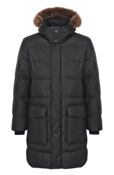 Кожаный пуховик с отделкой из енота STEFANO RICCI, арт. MDJ5300431/5901, фото 1