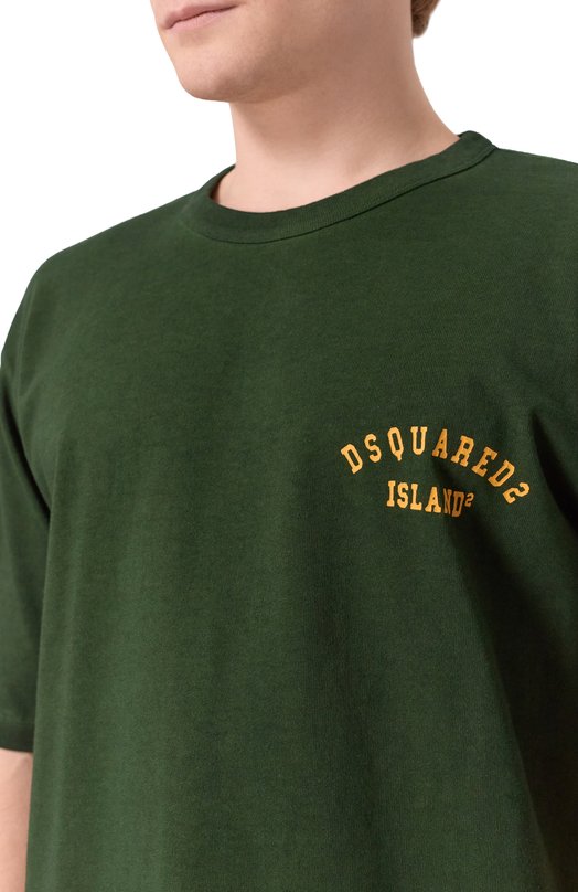 Хлопковая футболка Dsquared2 S74GD1535/D20103 Зелёный  S74GD1535/D20103 Фото 5