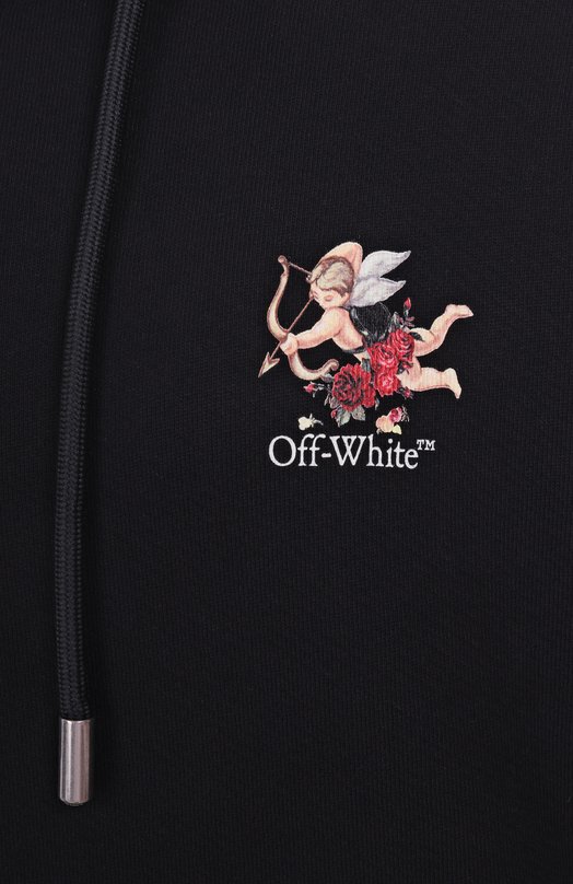 Хлопковое худи Off-White 0WBB064S25FLE001 Чёрный  0WBB064S25FLE001 Фото 6