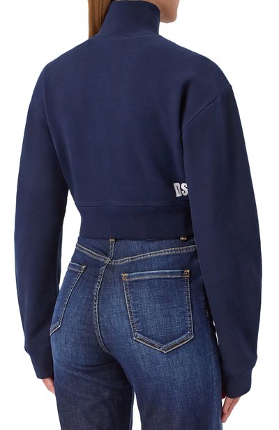 Хлопковый свитшот DSQUARED2 темно-синего цвета по цене 57600 руб., арт. S75GU0604/S25030, фото 4 Хлопковый свитшот DSQUARED2, арт. S75GU0604/S25030, фото 4