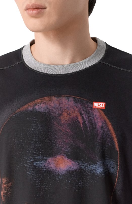 Хлопковая футболка Diesel A20940/0PLAT Чёрный  A20940/0PLAT Фото 5