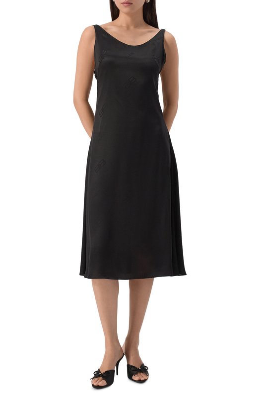 Атласное платье Balenciaga 831675/T0N03 Чёрный  831675/T0N03 Фото 3