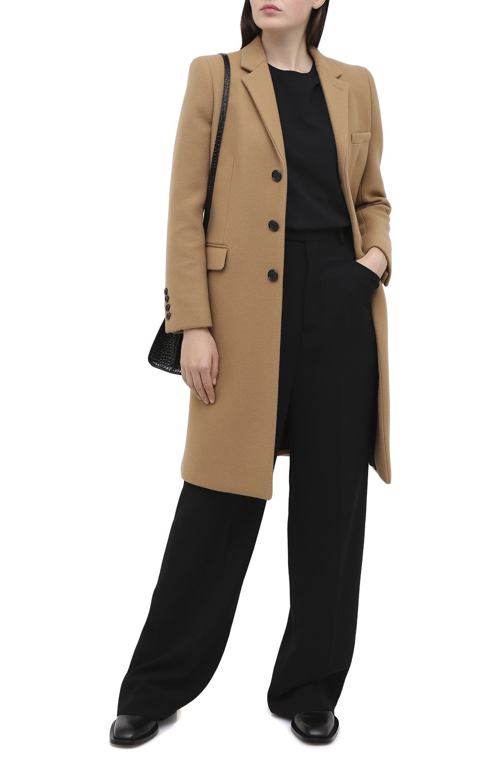 Кашемировое пальто SAINT LAURENT бежевого цвета по цене 398500 руб., арт. 517798/Y143V, фото 3 Кашемировое пальто SAINT LAURENT, арт. 517798/Y143V, фото 3